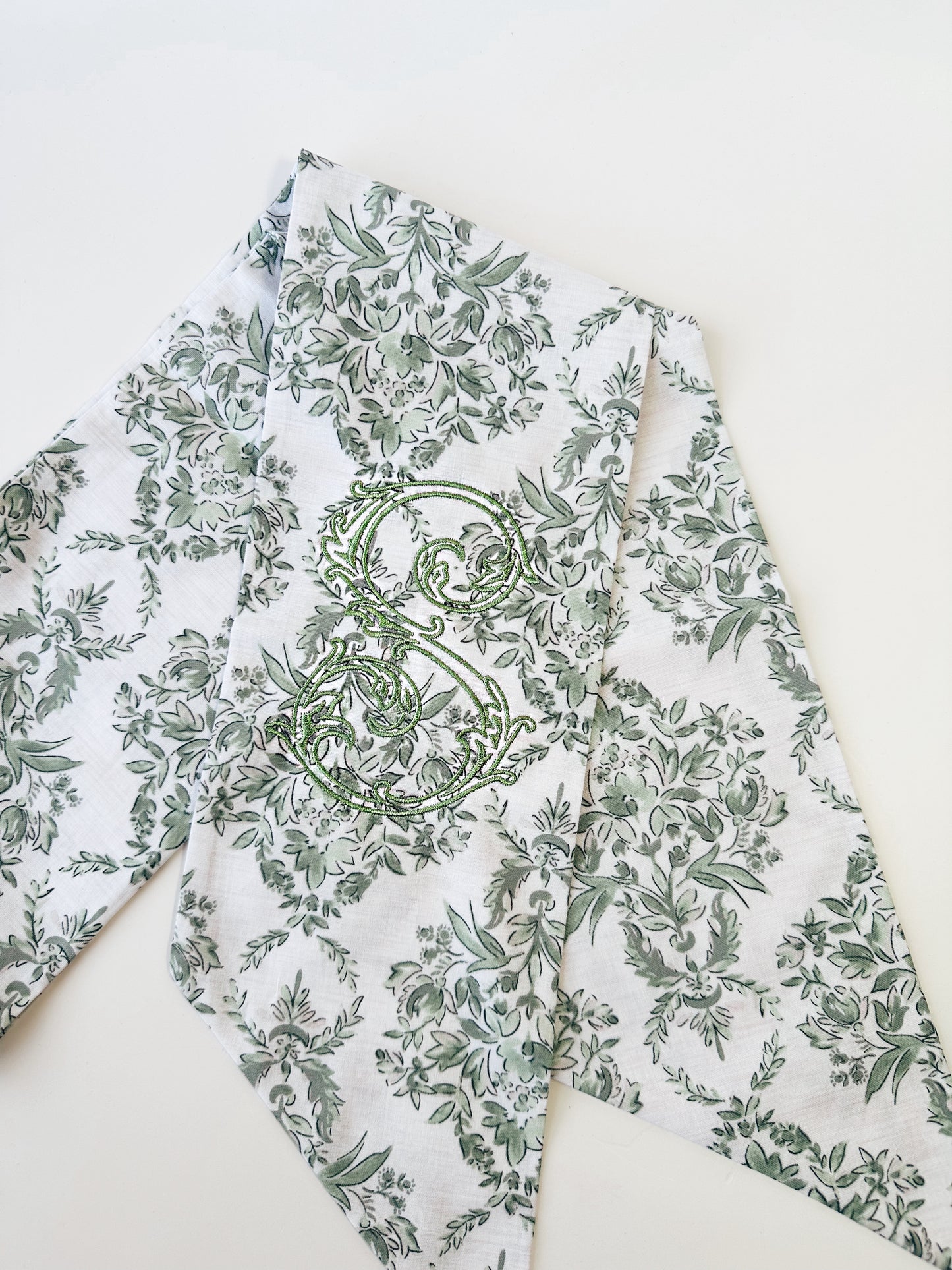 Chinoiserie & Floral Wreath Sash