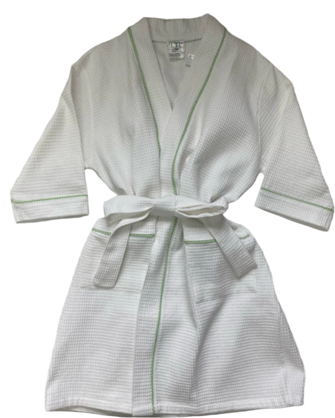 Waffle Robe with Seersucker Piping
