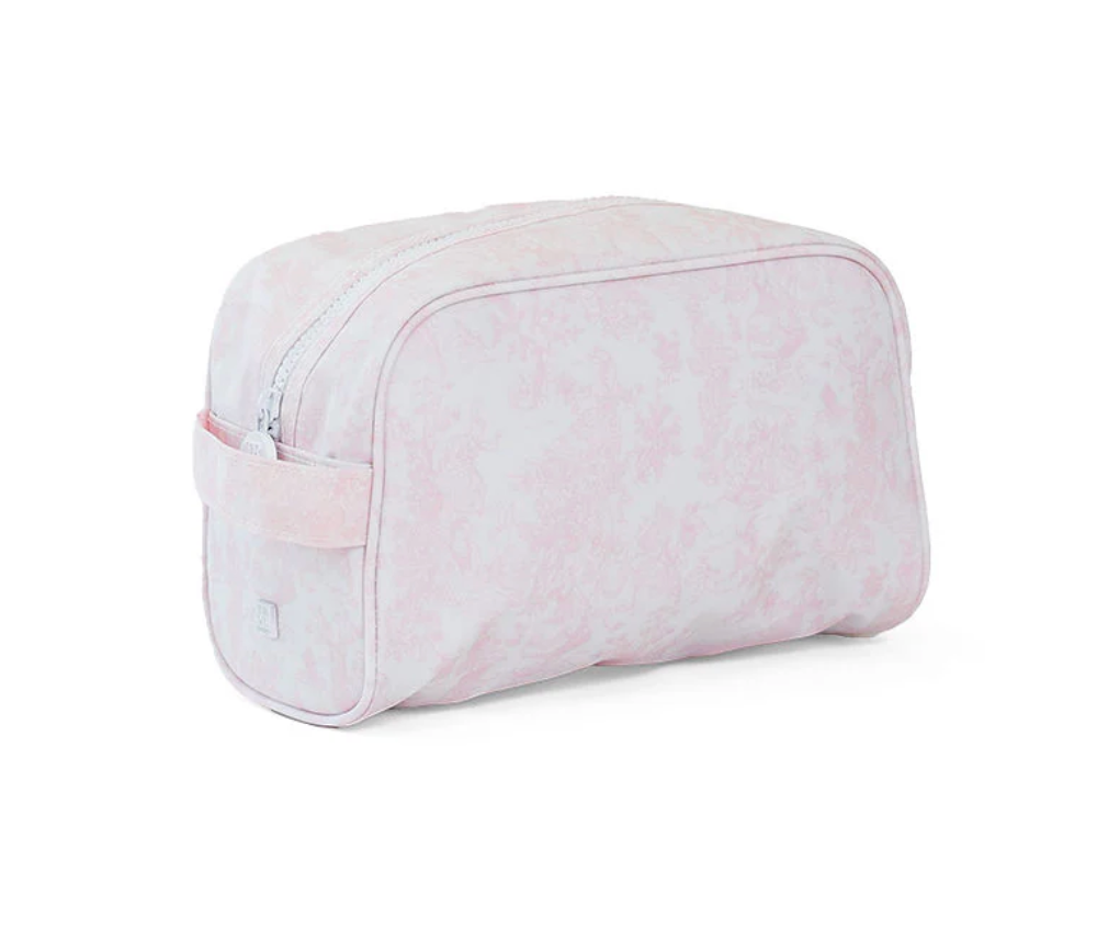 TRVL Design Stowaway Toiletry Bag - Bunny Toile Pink