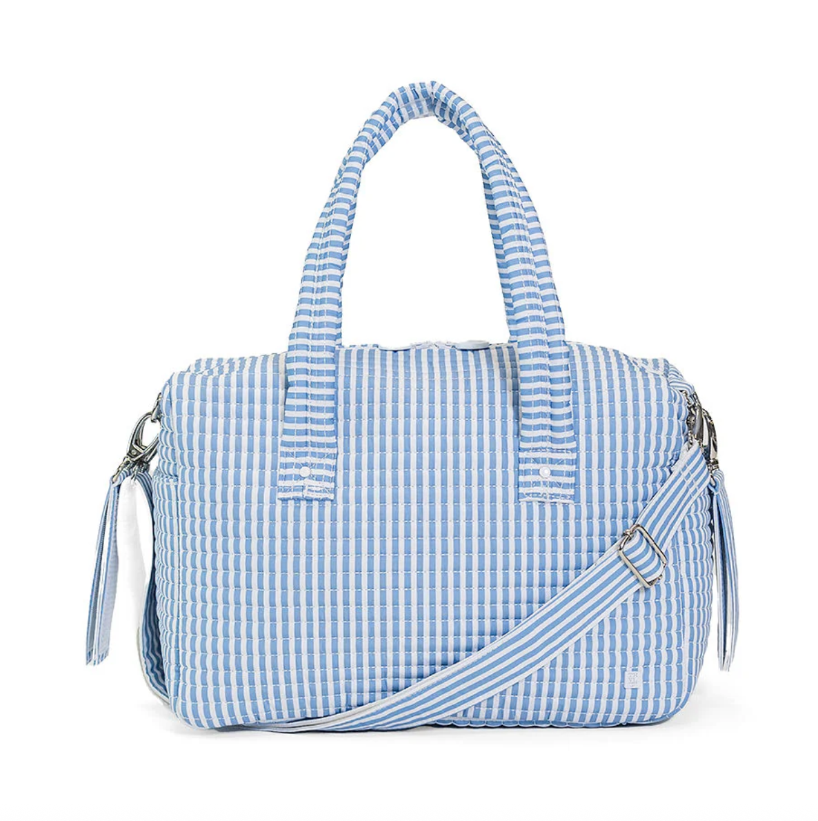 TRVL Design Quilted Stroller Bag - Pimlico Striped Chambray