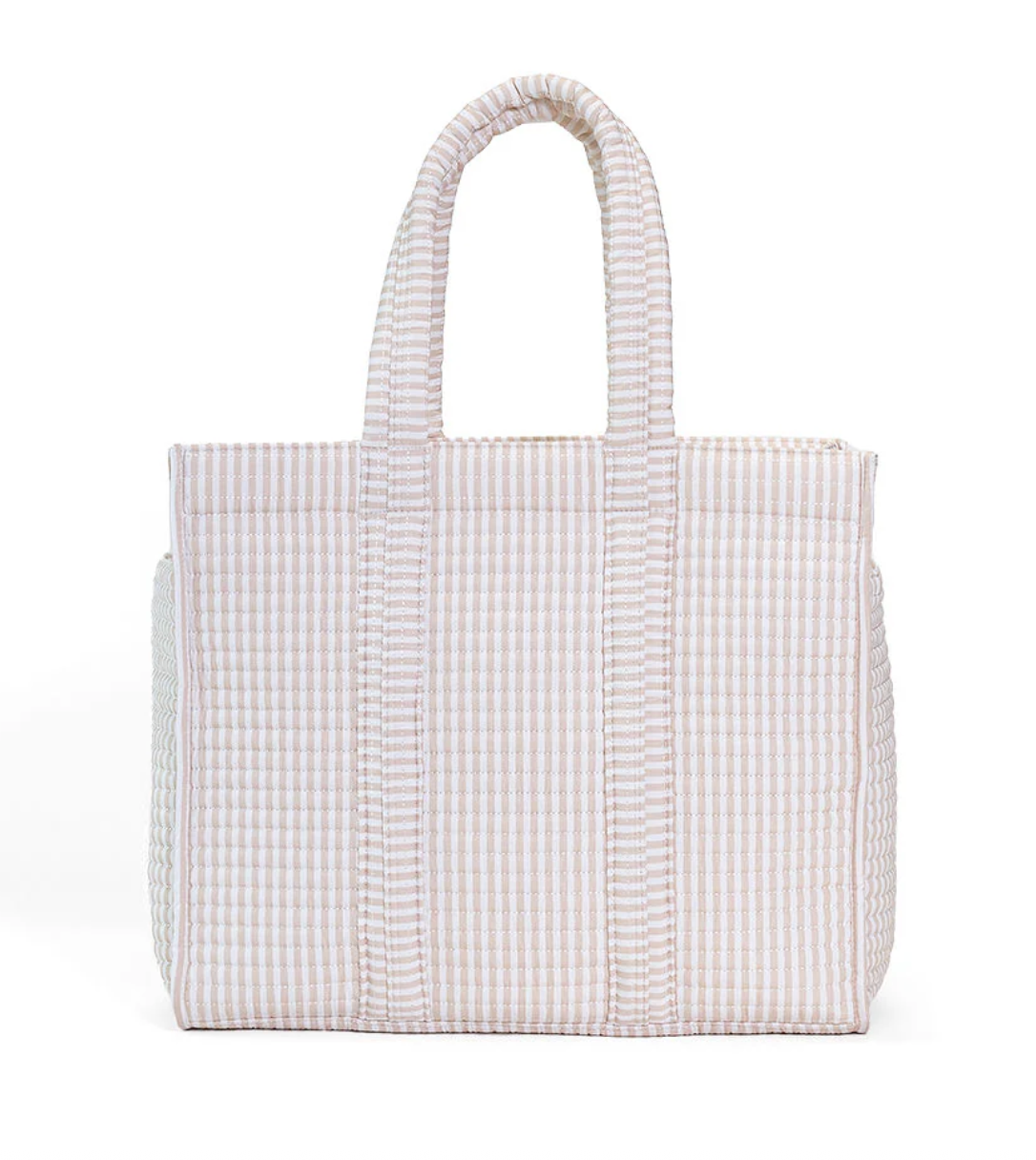 TRVL Design Quilted Go Go Tote - Pimlico Striped Sand