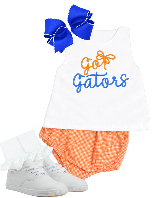 UNISEX Gingham Diaper Set - Orange