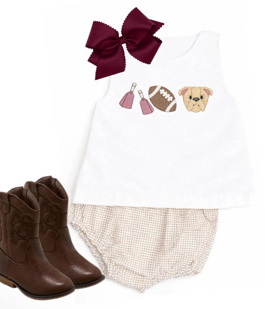 UNISEX Gingham Diaper Set - Tan