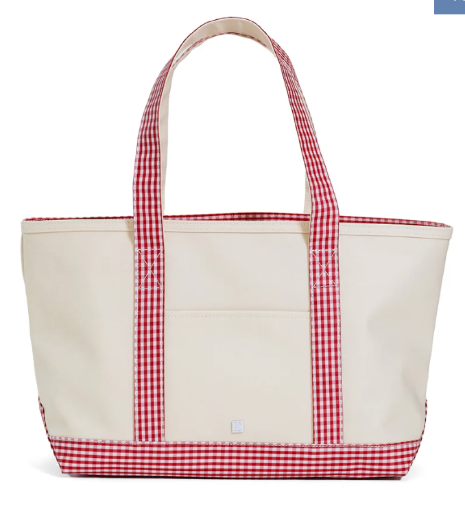 TRVL Design Medium Tote - Gingham Red
