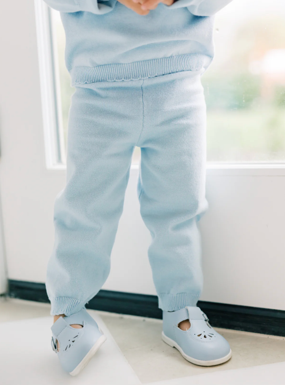 Blue SCALLOP Organic Cotton Knit Set