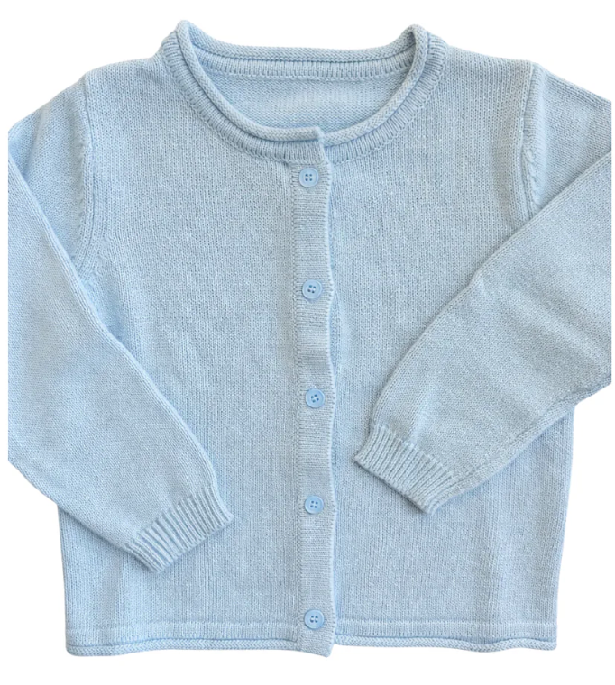 Unisex Blue Rollneck Cardigan Sweater