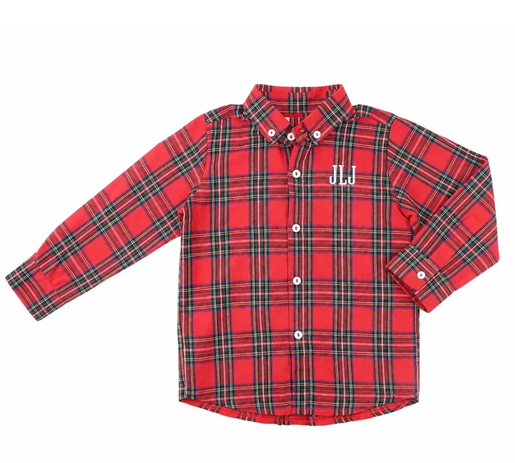 Boys Plaid Button Down