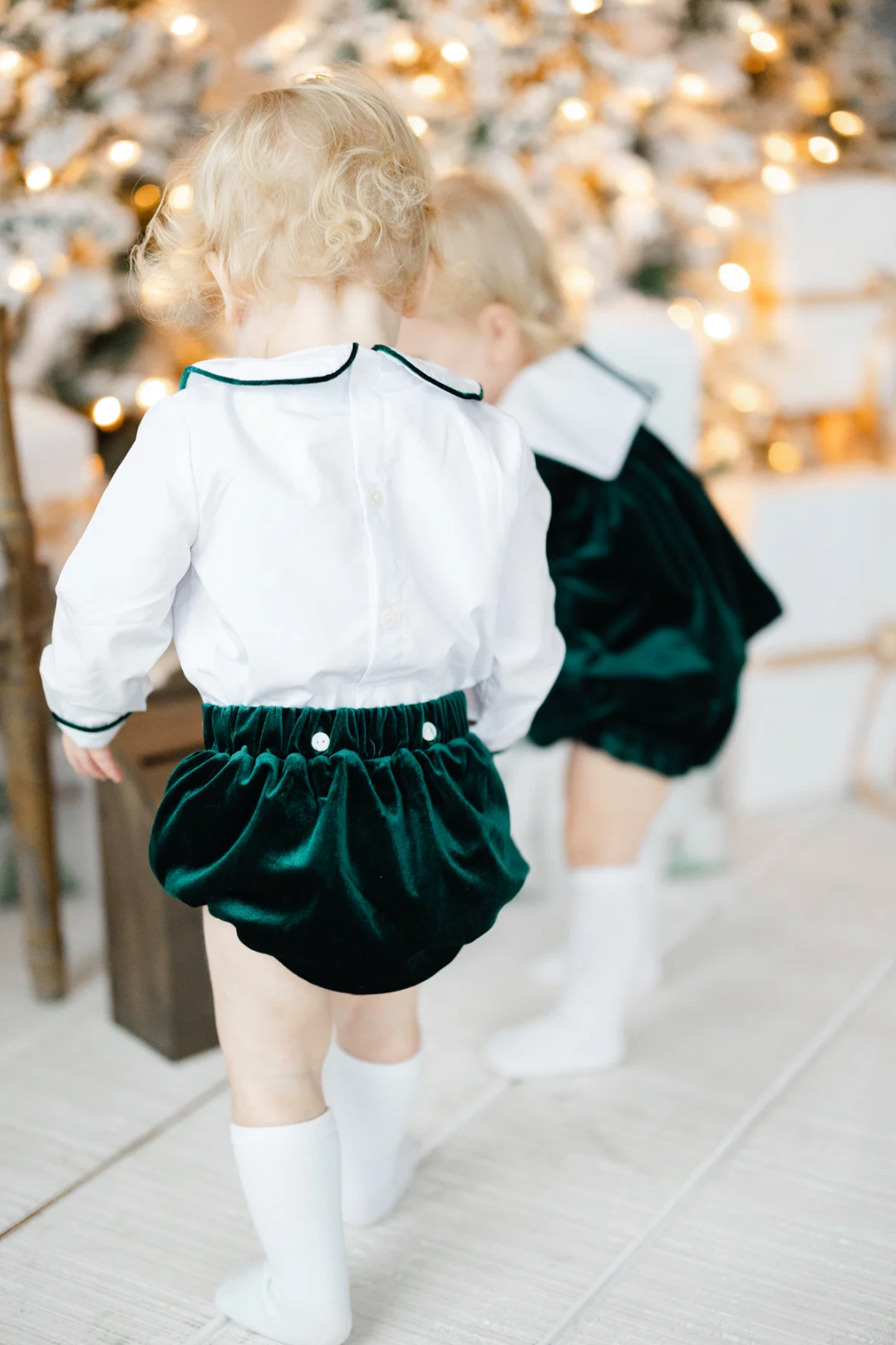 Boys Green Velvet Bubble