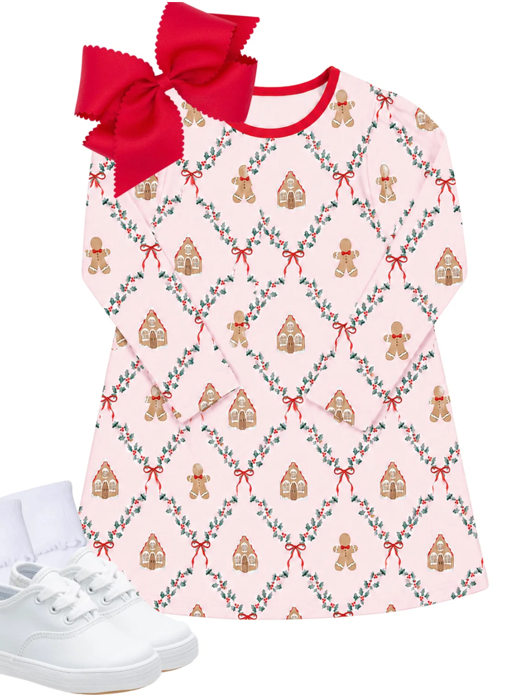 Knit Gingerbread House Dress