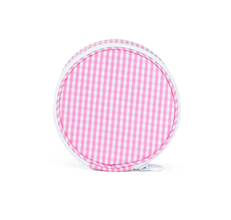 TRVL Design Jewelry/Paci Round - Gingham Pink