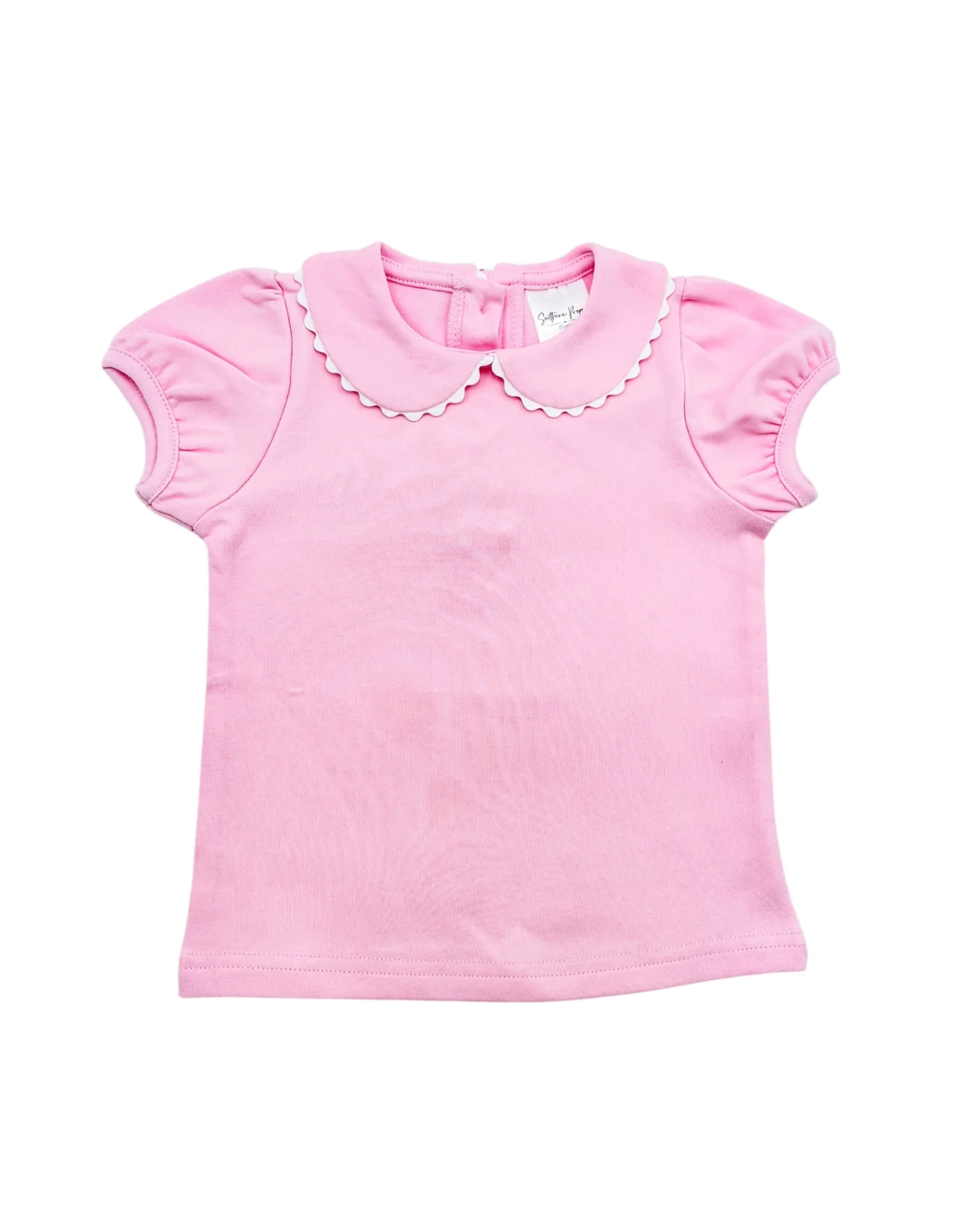 Scalloped Collared Short Sleeve Shirt