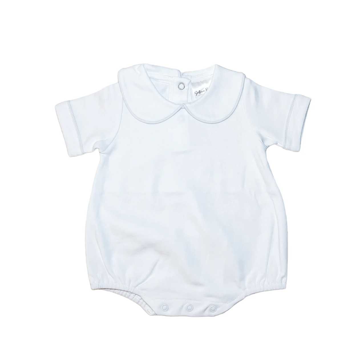 Piping Collared Short Sleeve Bubble