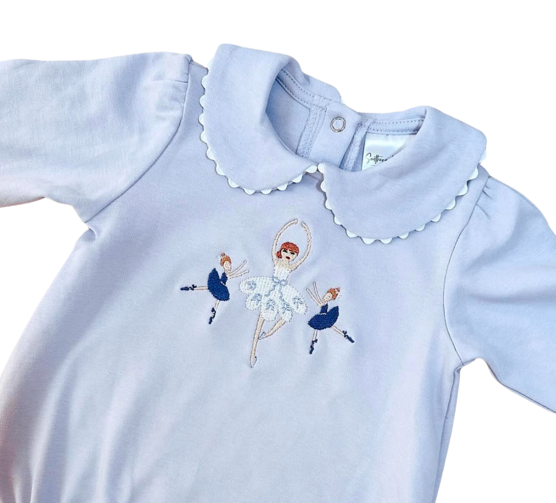 Scalloped Collared Long Sleeve Bubble