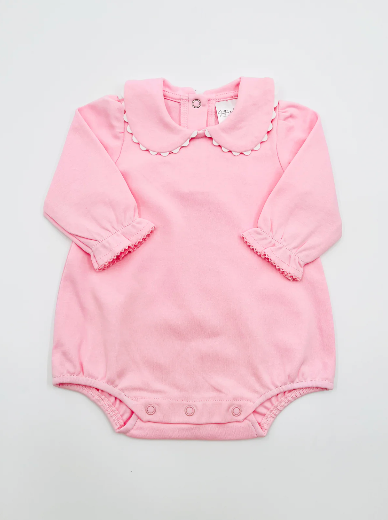 Scalloped Collared Long Sleeve Bubble