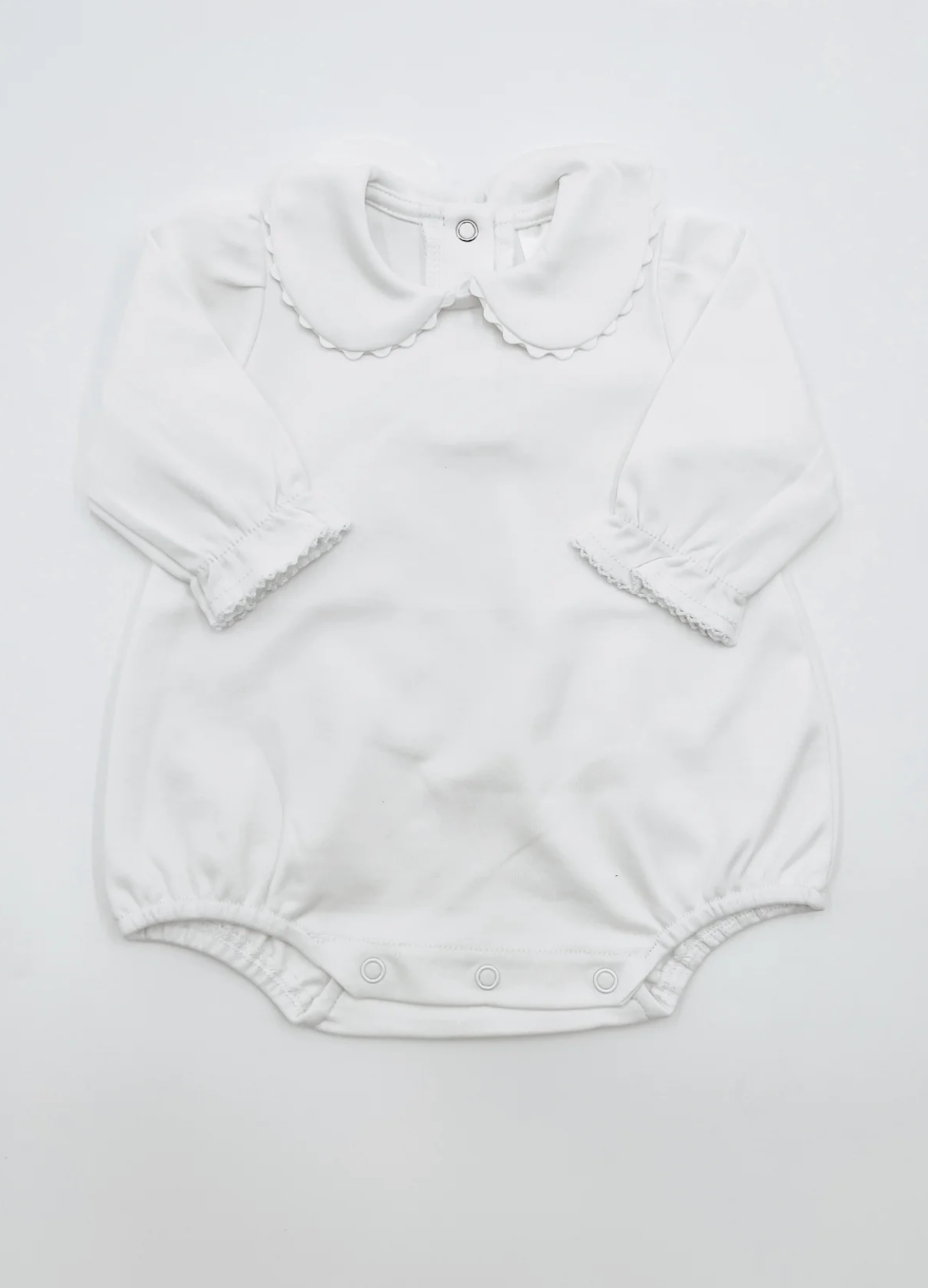 Scalloped Collared Long Sleeve Bubble