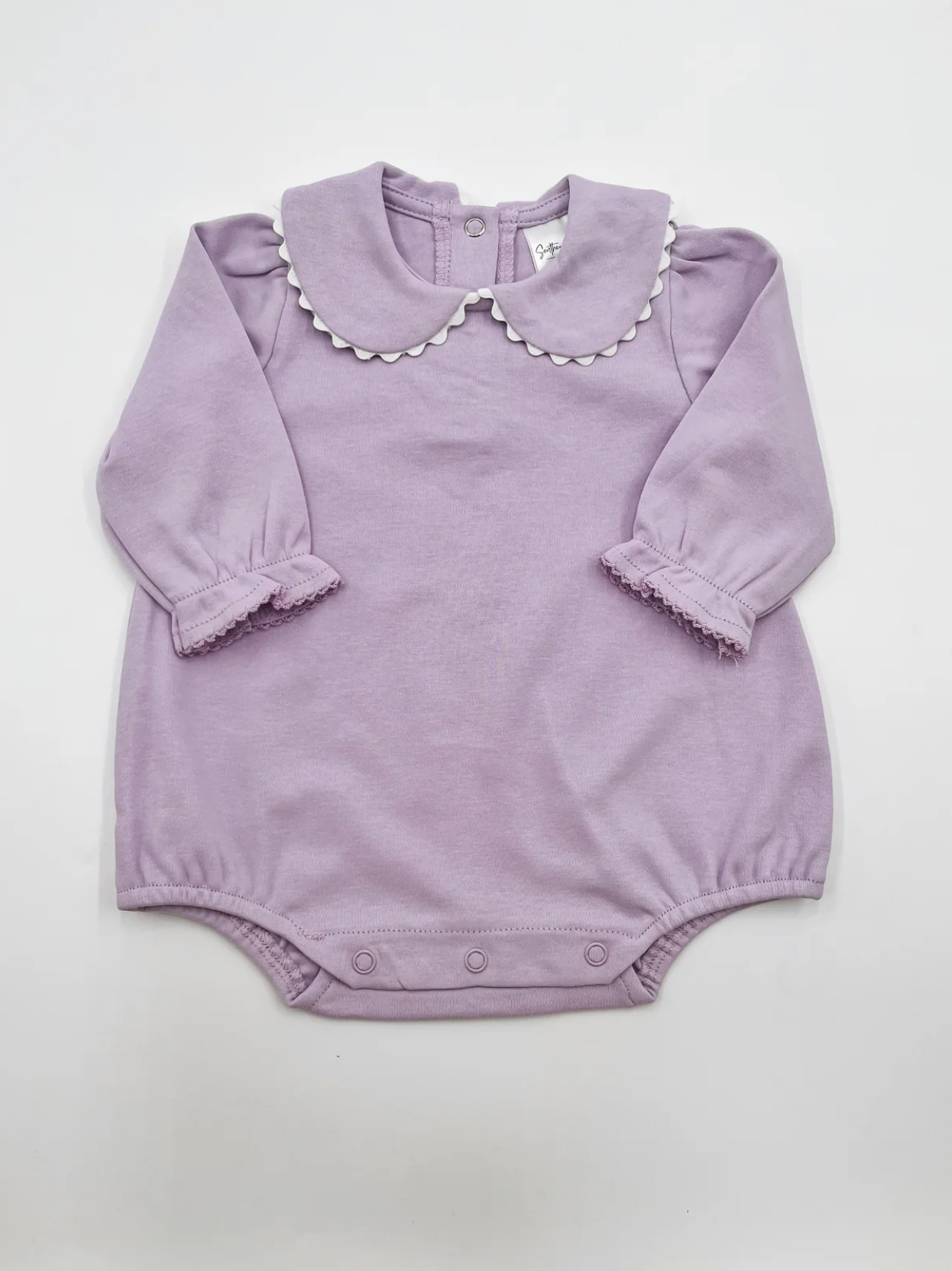 Scalloped Collared Long Sleeve Bubble
