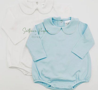 Piping Collared Long Sleeve Bubble