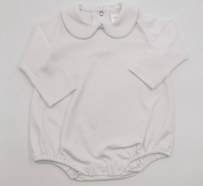 Piping Collared Long Sleeve Bubble