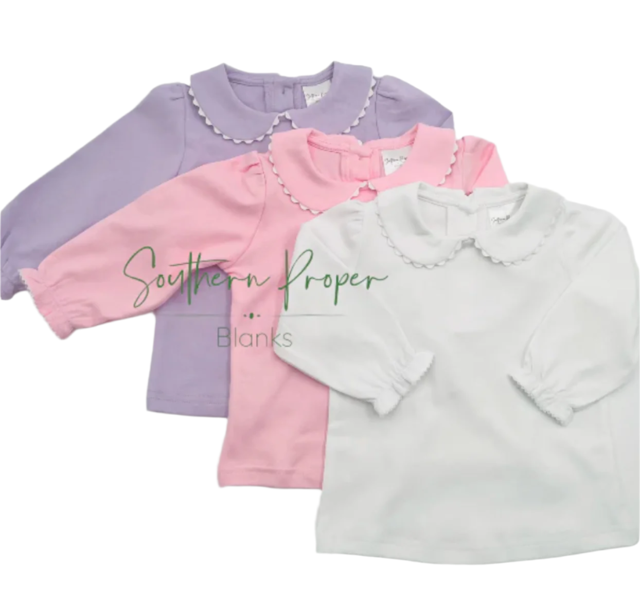 Scalloped Collared Long Sleeve Shirt