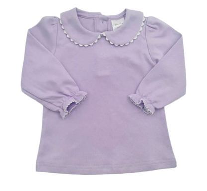 Scalloped Collared Long Sleeve Shirt