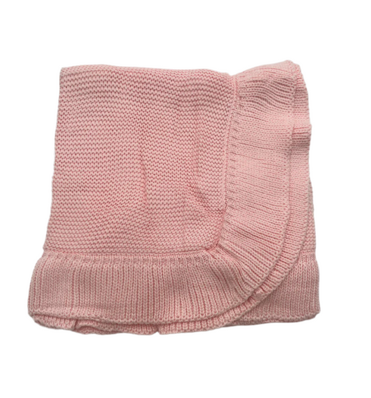 Ruffled Knit Keepsake Blanket
