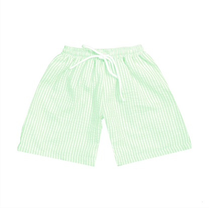 Boy's Seersucker Swim Trunks