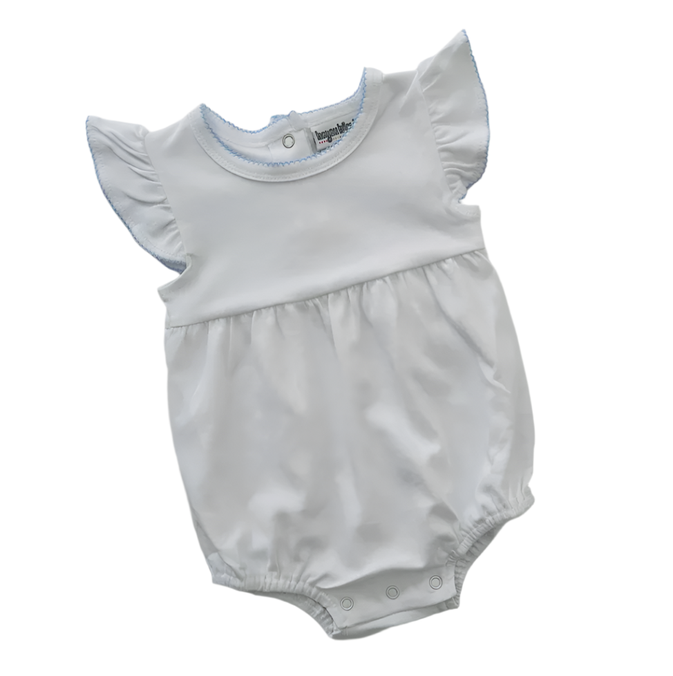 Knit Flutter Sleeve Bubble with Picot Trim