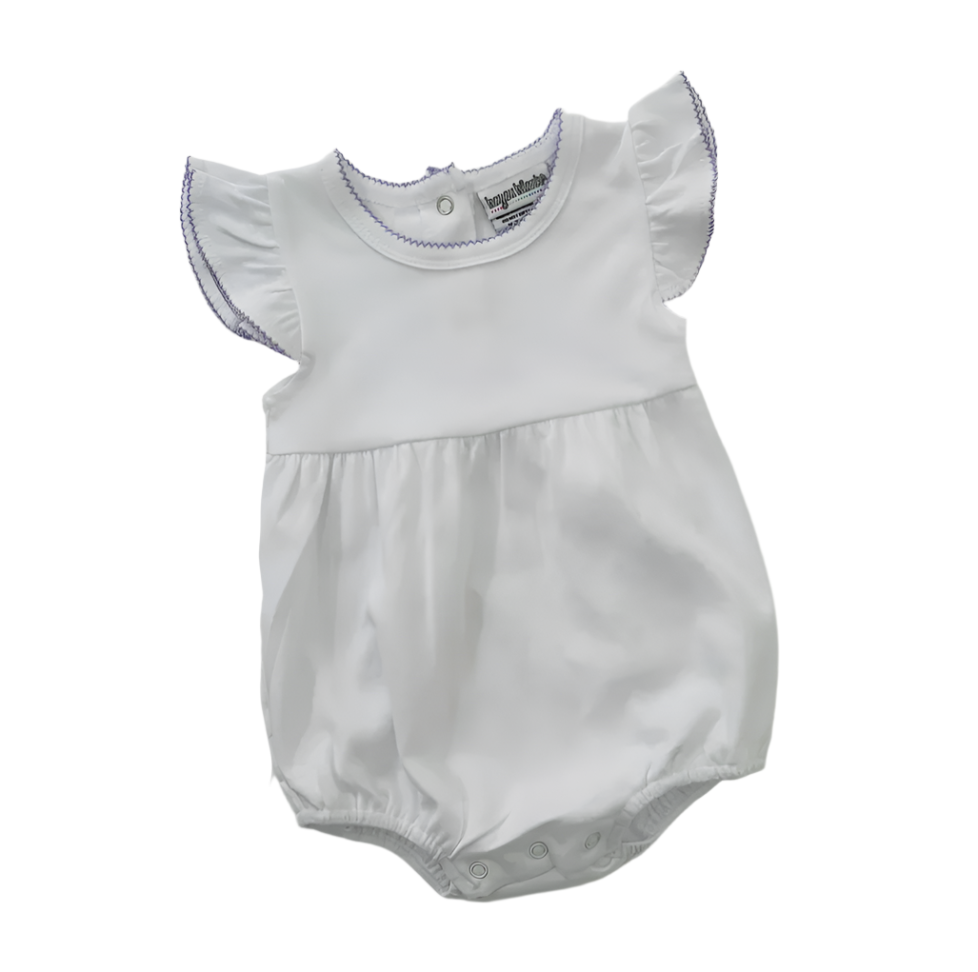 Knit Flutter Sleeve Bubble with Picot Trim