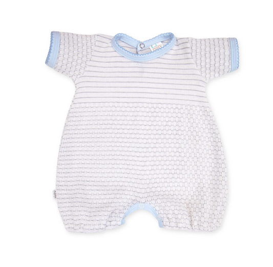 Paty Knit Bubble - Grey with Blue Trim