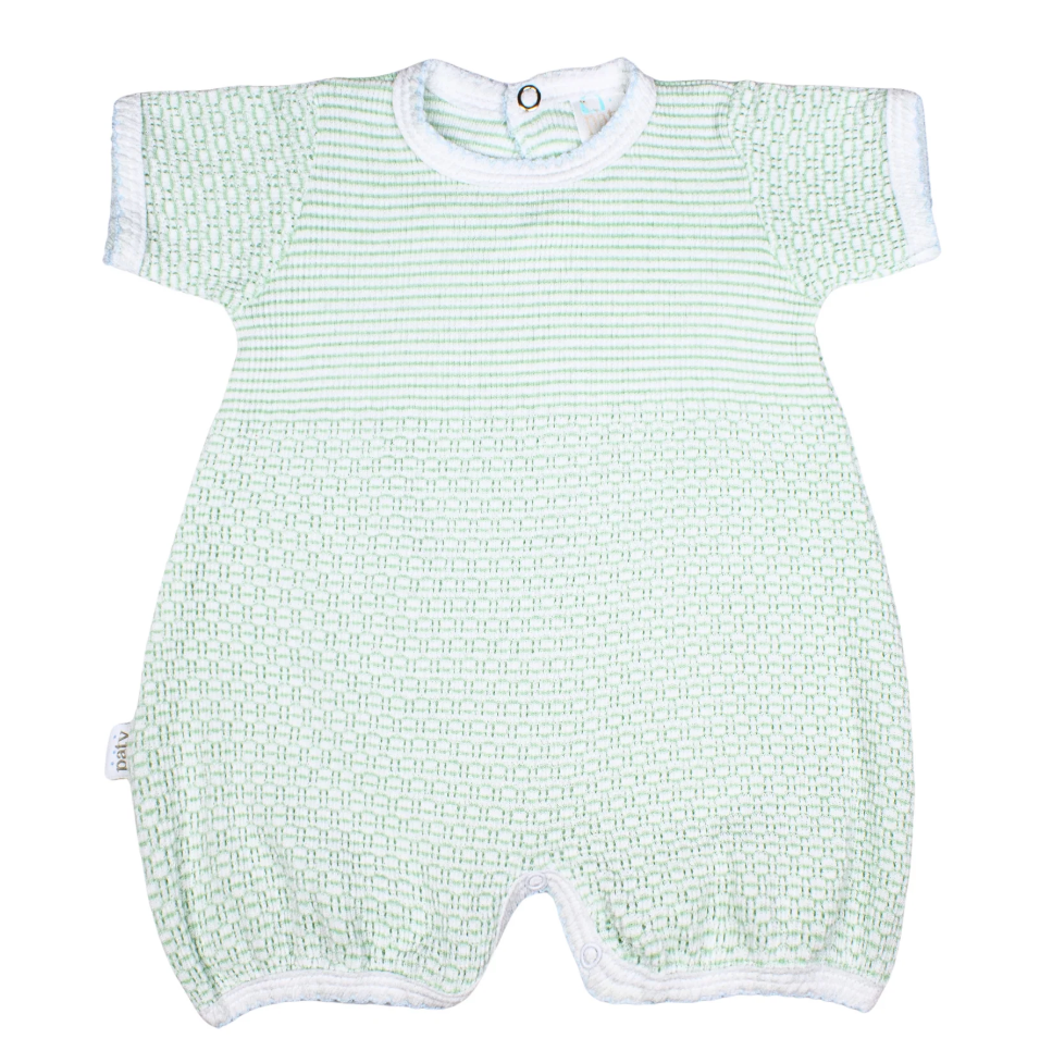 Paty Knit Bubble - Mint with Blue Trim