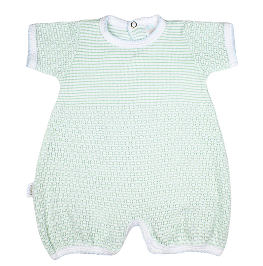 Paty Knit Bubble - Mint with Blue Trim