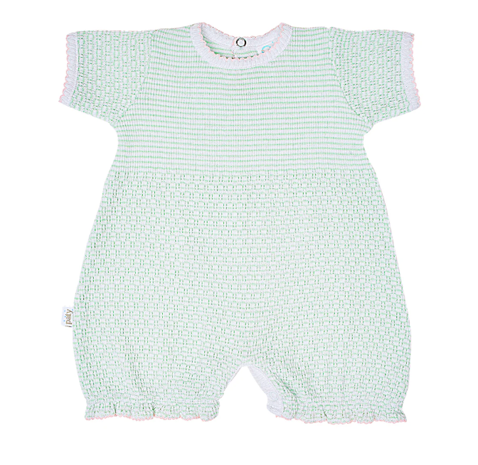 Paty Knit Bubble - Mint with Pink Trim