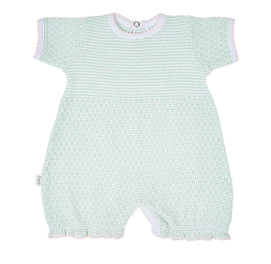 Paty Knit Bubble - Mint with Pink Trim