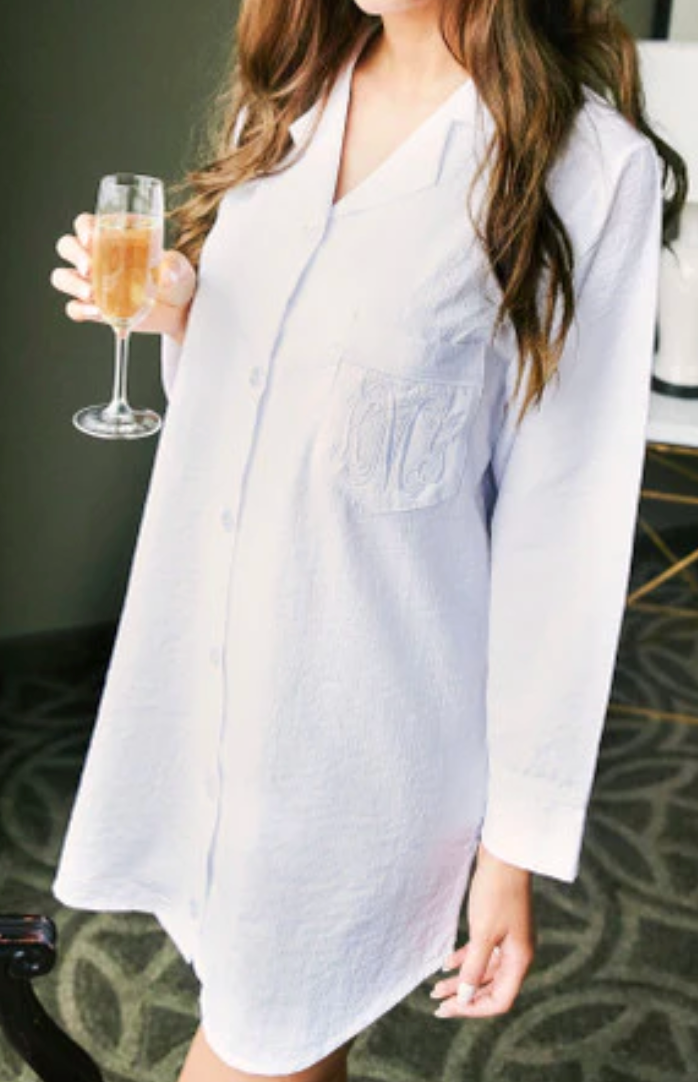 Women's Seersucker Night Shirt