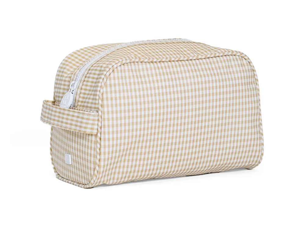 TRVL Design Stowaway Toiletry Bag - Gingham Khaki