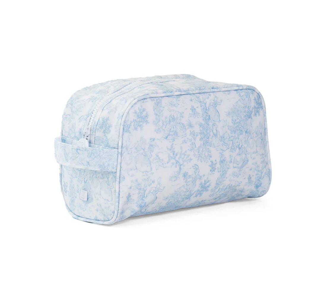 TRVL Design Stowaway Toiletry Bag - Bunny Toile Blue