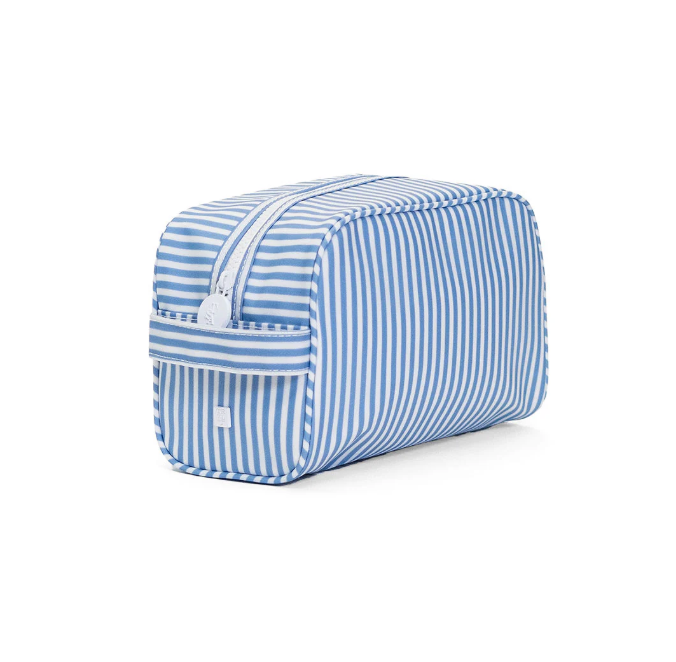 TRVL Design Stowaway Toiletry Bag - Pimlico Striped Chambray
