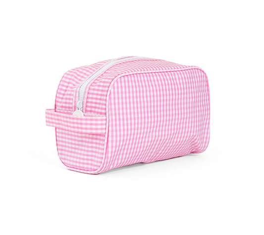 TRVL Design Stowaway Toiletry Bag - Gingham Pink