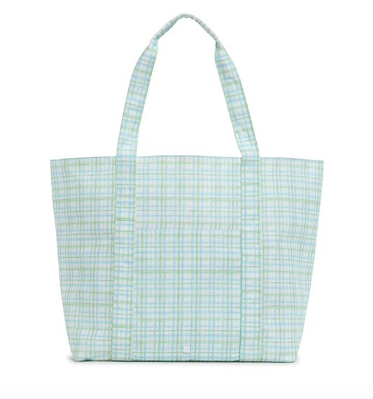 TRVL Design Jumbo Tote - Classic Plaid Green