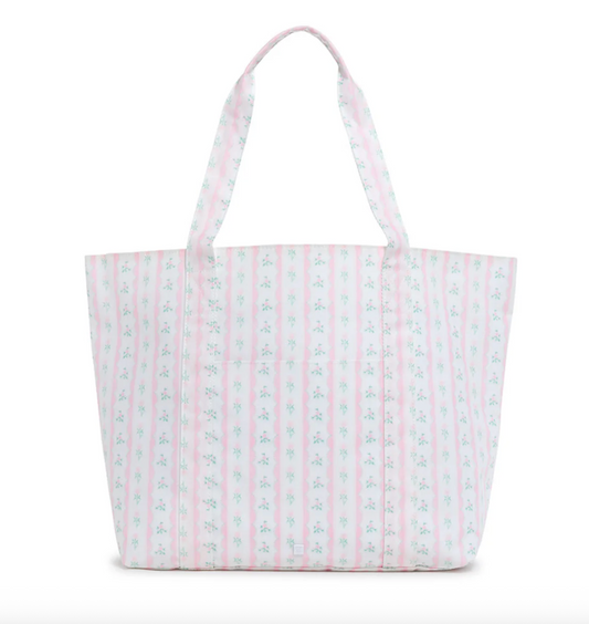 TRVL Design Jumbo Tote - Pink Ribbon Floral