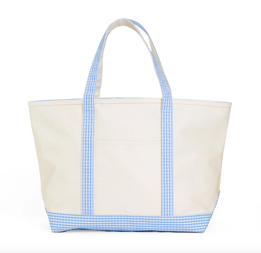 TRVL Design Maxi Tote - Gingham Sky Trim