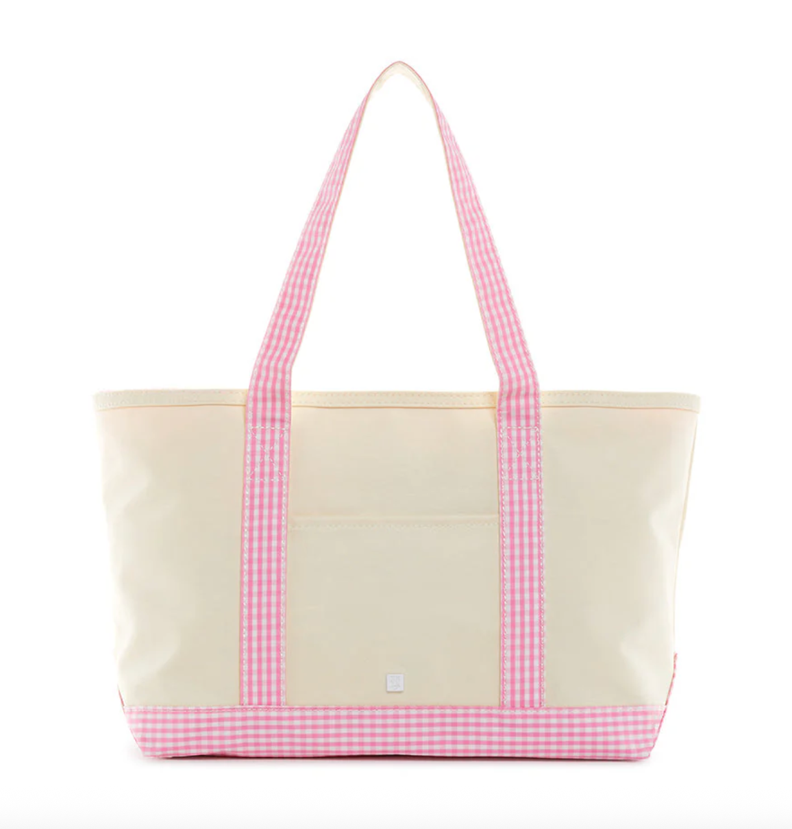 TRVL Design Medium Tote - Gingham Pink Trim