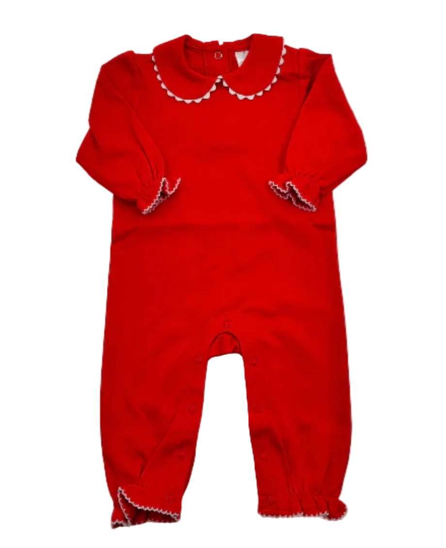 Valentine's Day - Girl's Picot Trim Romper