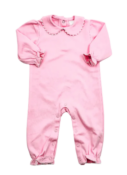 Valentine's Day - Girl's Picot Trim Romper