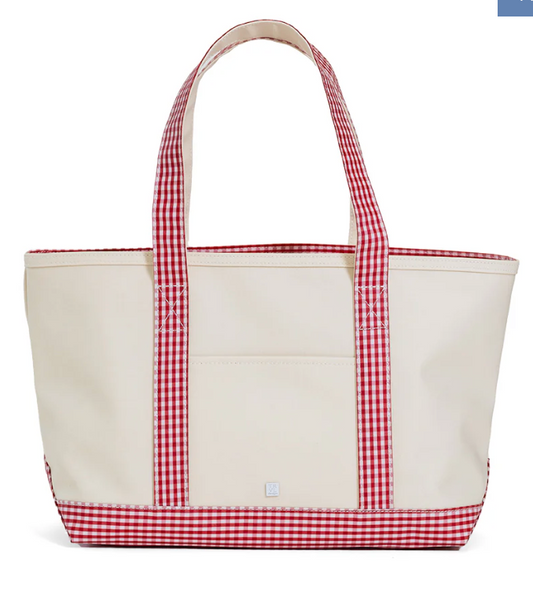 TRVL Design Medium Tote - Gingham Red