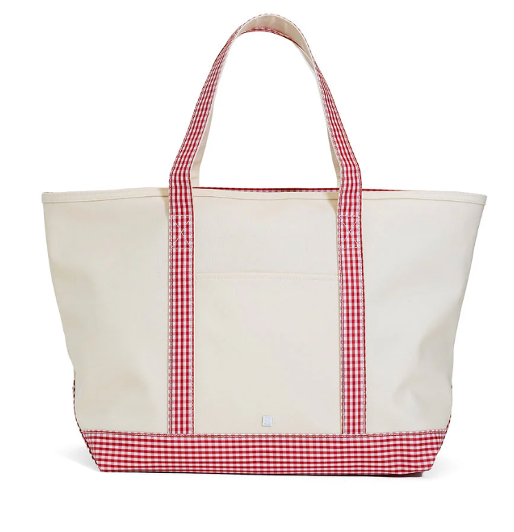 TRVL Design Maxi Tote - Gingham Red Trim