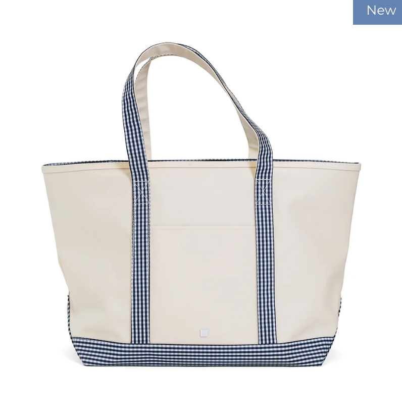 TRVL Design Maxi Tote - Gingham Navy Trim