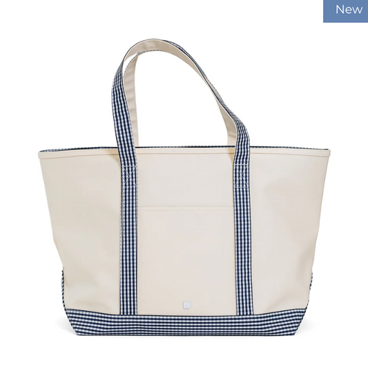 TRVL Design Maxi Tote - Gingham Navy Trim