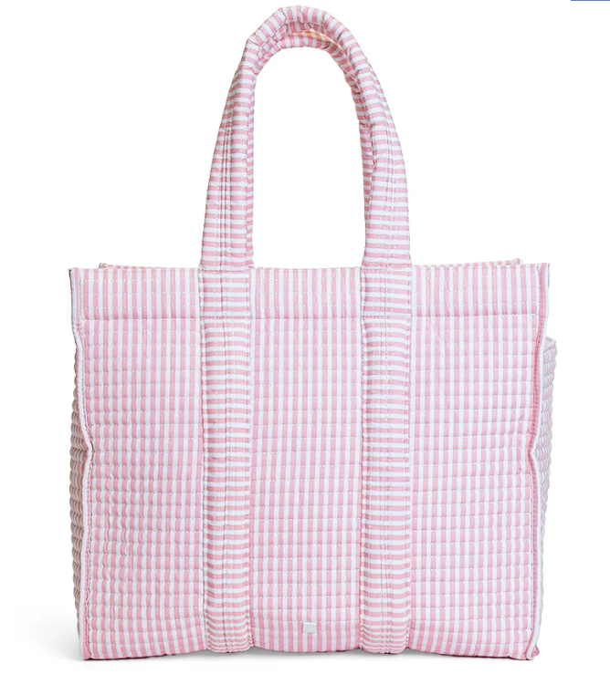 TRVL Design Quilted Go Go Tote - Pimlico Striped Dusty Rose