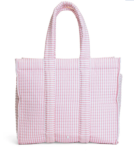 TRVL Design Quilted Go Go Tote - Pimlico Striped Dusty Rose